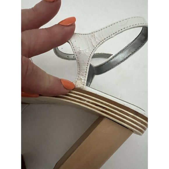 Vintage Women’s Size 6 Platform Sandals Wooden Heels Chunky Heel Y2K - Picture 4 of 10